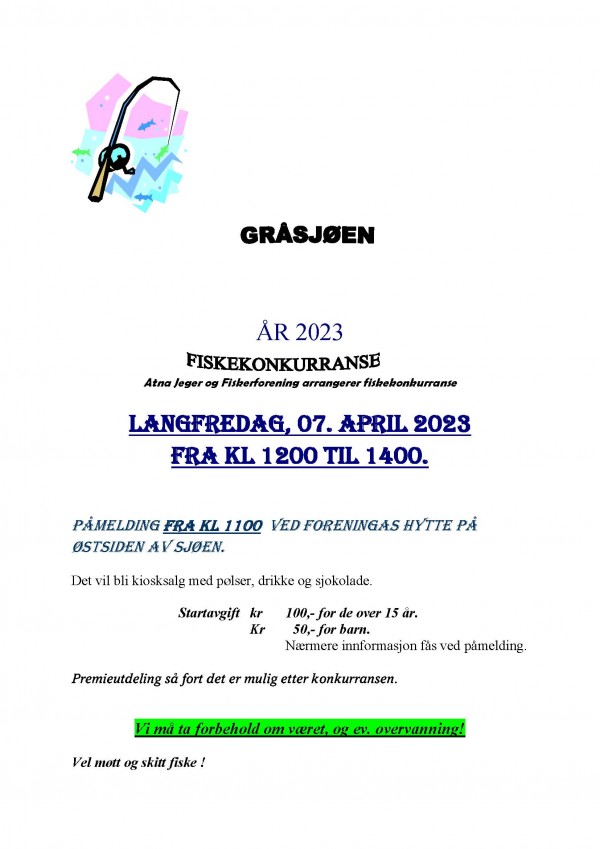 Fiskekonkurranse Gråsjøen ÅR 2023 PLAKAT test