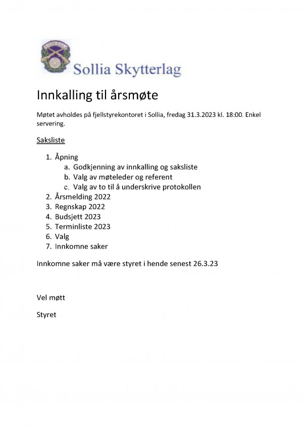 Årsmøteinnkalling 2023-Sollia skytterlag