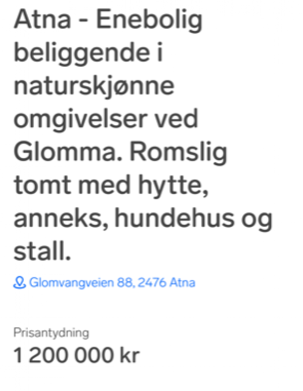 annonse hus Atna