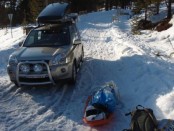 Bilde av pålessing av bil i Megrunnslia. Foto Hans Sollid