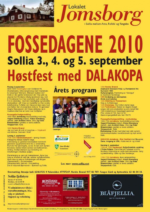 Bilde av plakat for Fossedagene 2010.