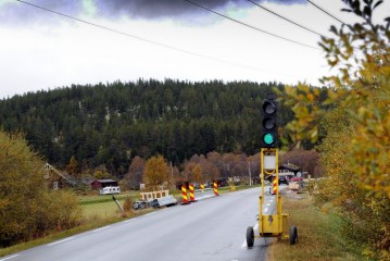Bilde av trafiilys,Wollum foto Jo Øvergaard