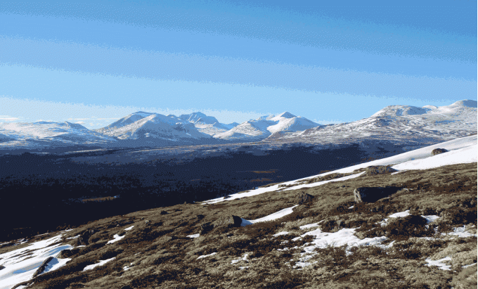Bilde av Rondane fra Grytvola. Foto Hans Sollidl