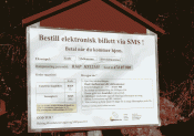 Bilde av info om bompenger via SMS for vegen oppå Øverdalssetra. Foto Hans Sollid