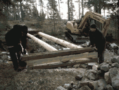 Bilde av brubygging over Kvernbekken. Foto Hans Sollid