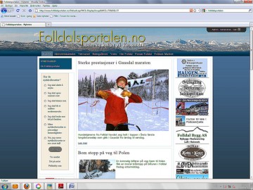 Bilde av folldalsportale forside