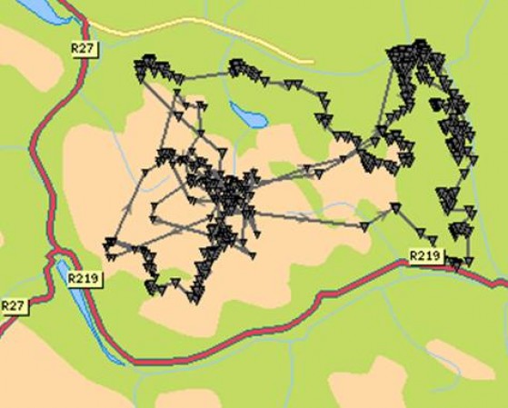 Bilde av fig3,arealbruk av ren i Finnsjøfjellet