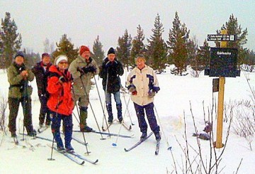 Bilde av turlaget på skitur foto Tina Buddeberg