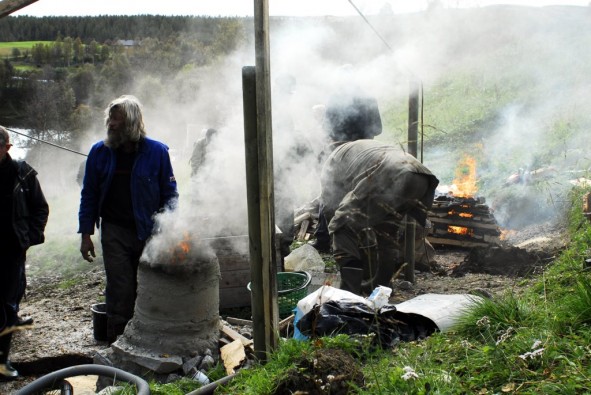 Full driftpå jønnblestringsanlegget hos Jostein.  Foto Peter Bontrop