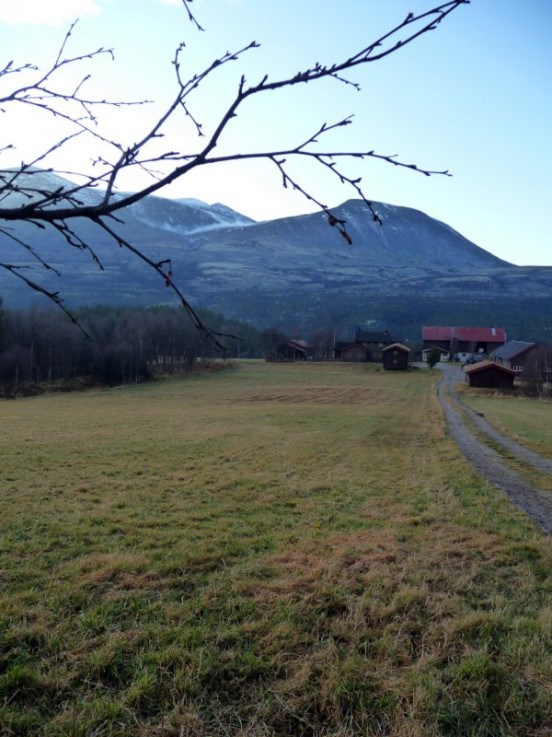 Bilde av Solvang tatt fra gelevegen gjonnom Atndalen. Foto Kari Sunde