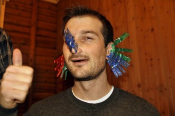 Kristian må tåle mye men like blid! foto JØ