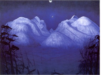 Bilde av Vinternatt i fjellene. Foto fra nettet