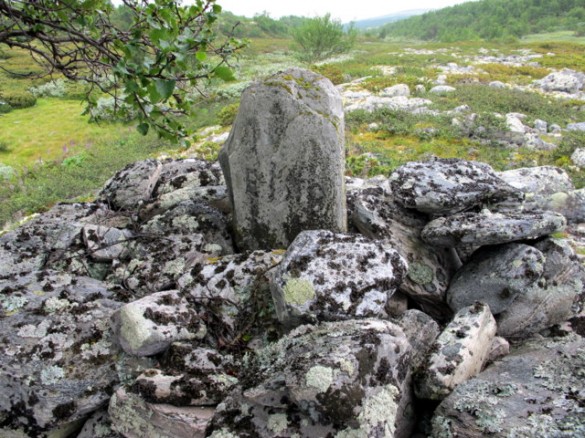 Baksida av grensesten på kronrøsa. Foto Hans Sollid