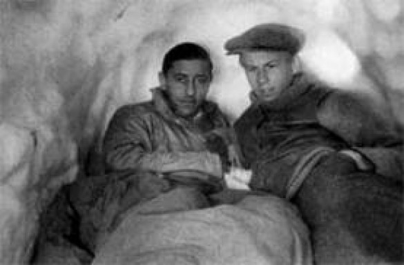 Edv K Barth og Thor Heyerdahl på snøhuletur i Rondane 1934