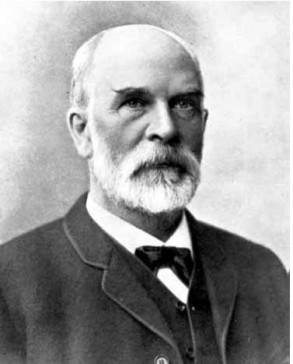 Professor Cato Maximillian Guldberg (1836-1902) engasjerte seg i å utvikle leveforholdene i Sollia, for eksempel med telefon og forslag til regler for vilt- og fiskeforvaltningen. (Foto: L. Szacinski, Christiania)