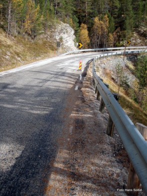 Bilde av vegbanen i Gravskarbekksvingen.