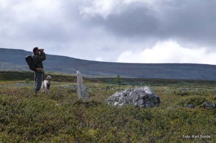Øyvind speider etter vilt. Foto Kari Sunde