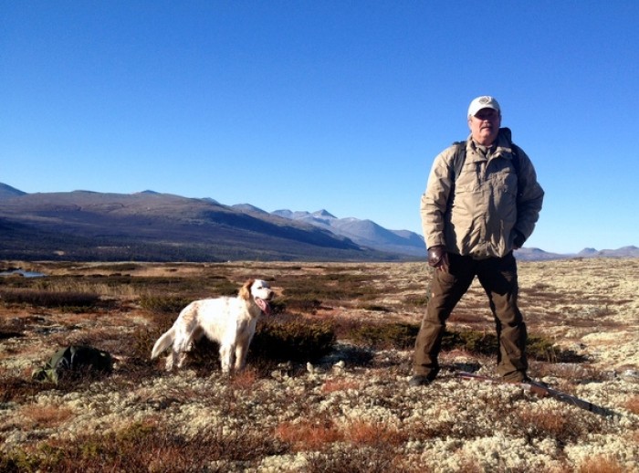 Ole på rypjakt, Finnsjøbola. Foto Øyvind Arne Lien