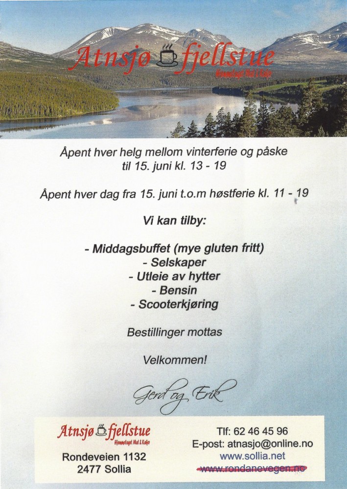 Atnasjø Fjellstue - side 1