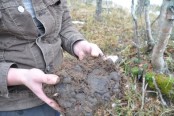 Bilde av slaggklump fra vikingetida Foto Jo Øvergaard