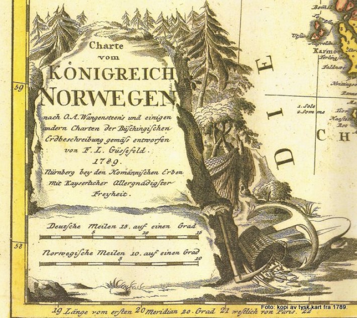 Gammelt tysk kart fra 1789