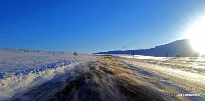 Lett snødrev ved Gunstadsetra.