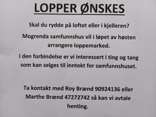 Lopper ønskes