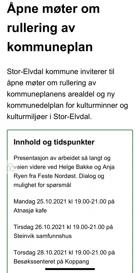 Atnasjø planmøte