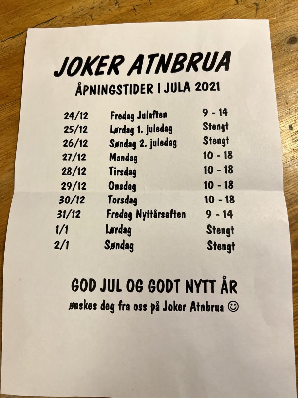 21 1223 åpningstider